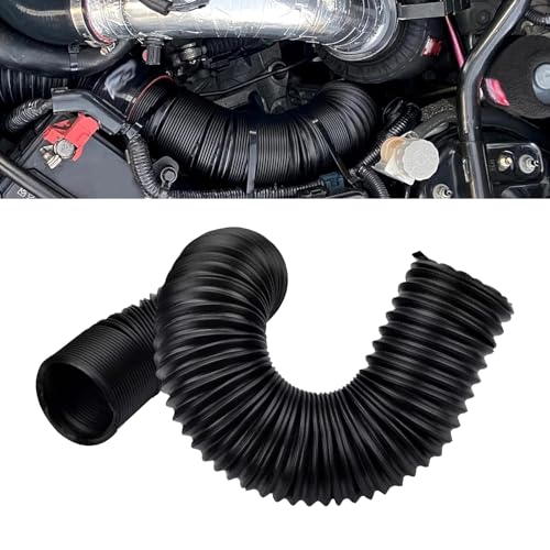 yorpyep Air Intake Pipe, Retractable Flexible Air Guide Hose, High Temperature Resistant Modified Intake System Accessories, for Most Cars Trucks (Black #76 mm)
