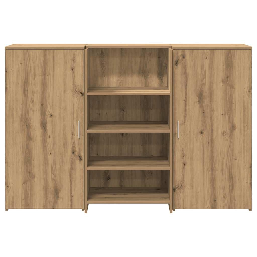 Artisan dąb recepcyjny, 155 x 50 x 103,5 cm, materiał drewnopochodny z wbudowanym blatem i szafką, do organizacji biura i profesjonalnego wyposażenia