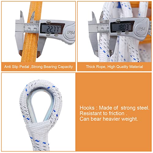 Image of Rope Ladder,16 Feet Emergency Fire Escape Ladders Flame Resistant Safety Rope Ladder with Hooks,Fast to Deploy Sturdy and Strong Portable and Reusable 2 Story,Weight Capacity up to 2000 Pounds
