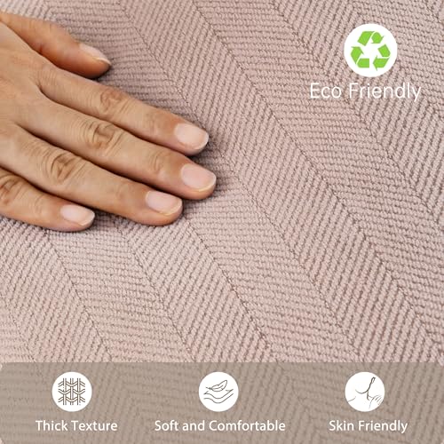 ZWJD Dusty Pink Pillow Covers 16x16 Set of 2 Chenille Throw Pillow Covers with Elegant Design Soft and Luxurious Decorative Throw Pillows for Couch, Bed, and Home Decor
