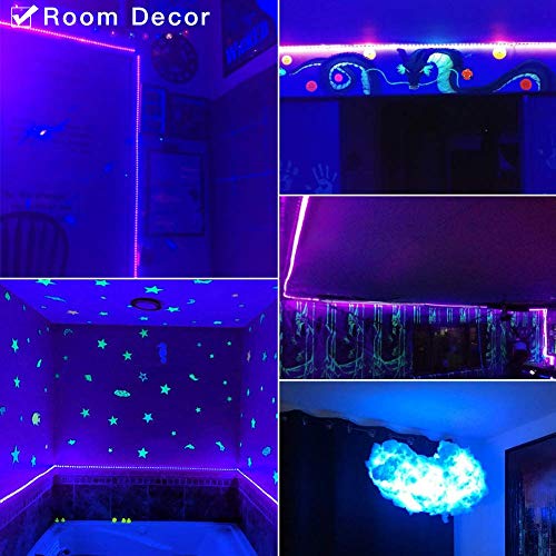 Deep Dream 16.4Ft/5M Waterproof Uv Black Light, Smd 2835 300 Leds, 395Nm-400Nm Blacklight Fixtures Led Strip With 12V Power Supply, Ip65 For Bedroom Dj Glow Party Halloween Resin Curing #TOP2