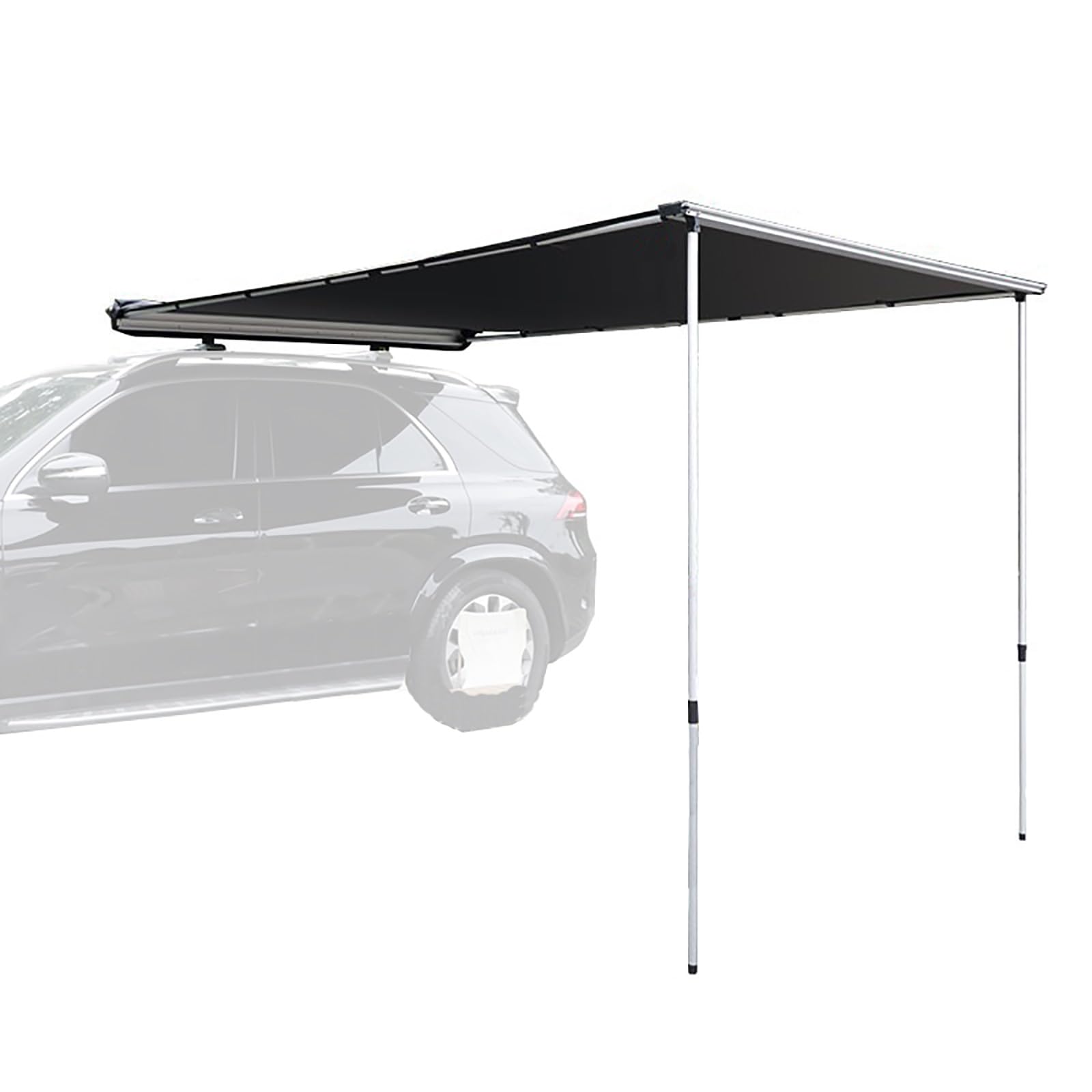 Auto Markise für LKW-SUV-Dachträger mit Aluminiumstange, Vorzelt Wohnwagen, Sonnenschutz Automarkise für LKW, SUV, Van, MPV(150x250cm/59x98in)