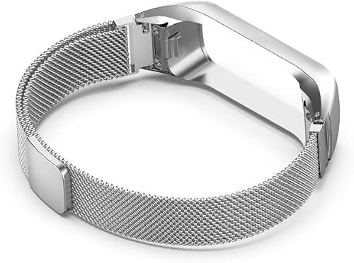 Pulseiras NSmart em aço e nylon compativeis com Galaxy Fit2 SM-R220 (R220, Prata)