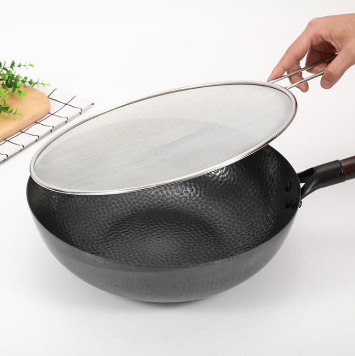 VIVITO Stainless Steel Splatter Screen for Frying Pan | Oil Splash Guard with Heat-Resistant Handle | Fine Mesh Pan Cover for Safe Cooking | Guard Screen for Kitchen, Gas Stove & Induction (Pack of 1)-image-31