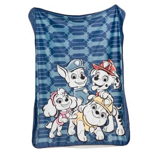 Franco Paw Patrol Soft Premium Plush Sherpa Blanket Throw, 46 in x 60 in, (Official Paw Patrol Product)