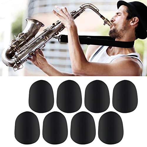 8 peças de boquilha almofadada de borracha para saxofone alto e tenor e clarinete (0,8 mm)