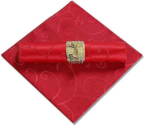 i-Sure Dinner Cloth Napkins,Table Napkins(Pack of 4) (Red)