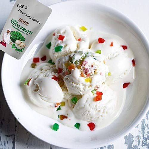 Image of BOGATCHI Green Tutti Frutti for Decorations, Sprinkles for Cakes and Ice-Creams, Green Tutti Frutti, Delicious and Tasty, 200g with Free Measuring Spoon
