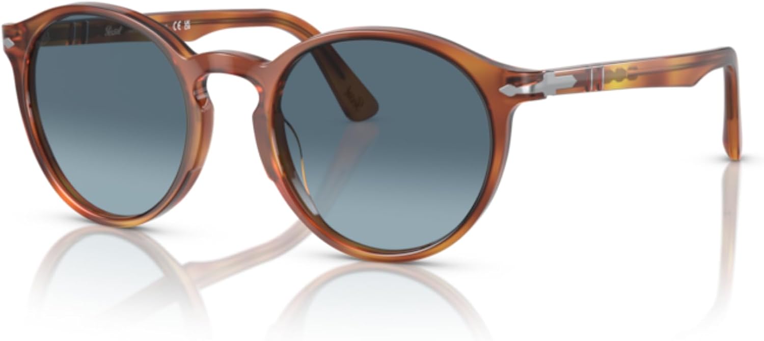 Persol PO3171S Round Sunglasses for Men +BUNDLE with ACCESSORY EYEWEAR KIT