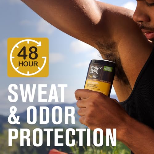 Every Man Jack Men’s Amber + Sandalwood Antiperspirant Deodorant – New & Improved Formula – 48-Hour Odor & Sweat Defense– 2.6 oz (2 Pack) - Thumbnail 2
