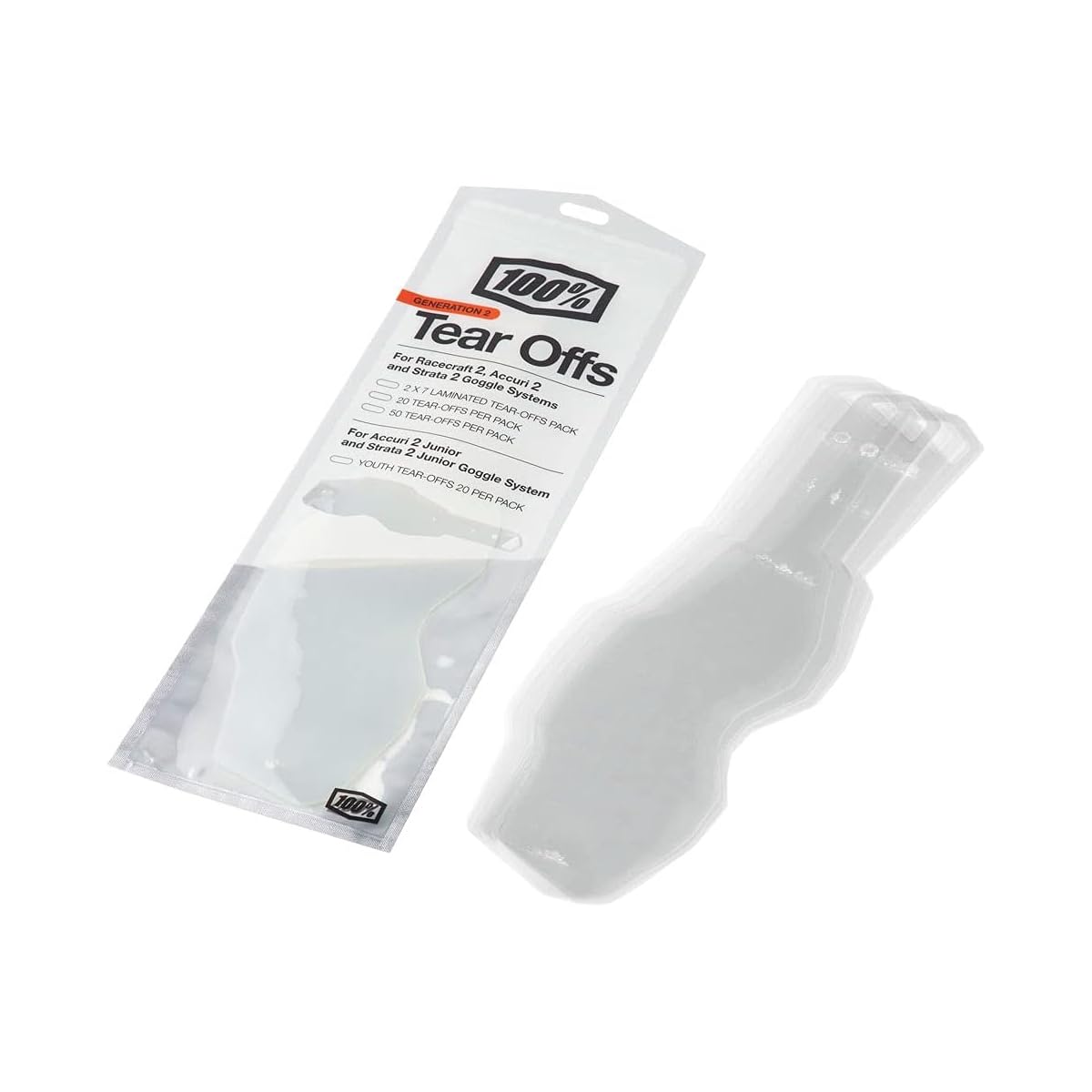 Amazon.com: 100% RC2/AC2/ST2 Standard Tear-Offs 50 PK : 100