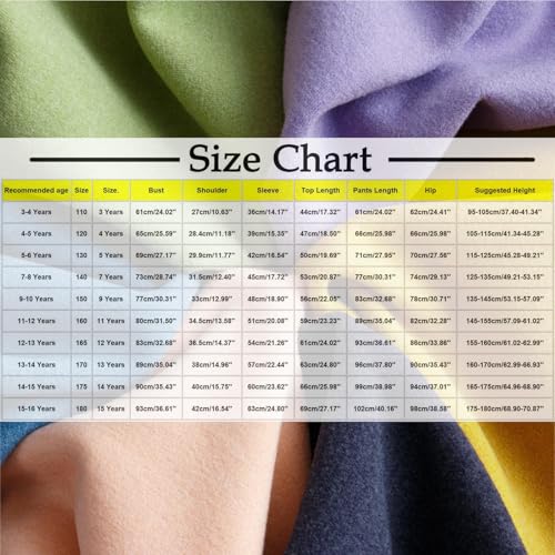 Girls 2 Piece Cotton Sets Warm Fleece Lined Long Sleeve Raglan Sweatshirt + Pants Fall Winter Oufits for Boys 3-16 Years3