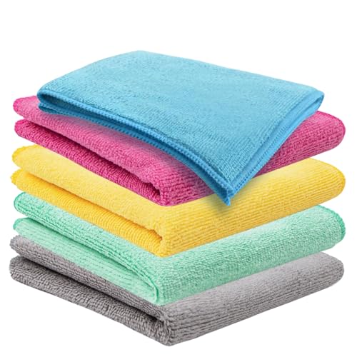 deegbbyi 5 Piezas Paño de Limpieza de Microfibra, Paño Multiusos Muy Absorbente, Paños de Limpieza Reutilizables, Paños de Limpio Súper Suaves para Platos, para Casa, Cocina, Limpio de Coches