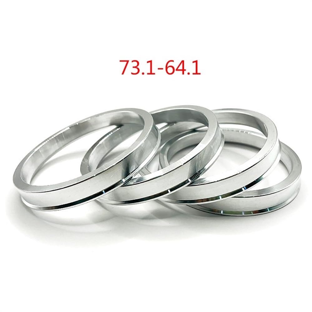 Anillos Centrales para Llantas 4 Uds Rueda de Coche Aluminio Plateado 73,1-64,1mm Anillos céntricos for Ruedas, Accesorios Anillo céntrico buje,1 a 64, mm