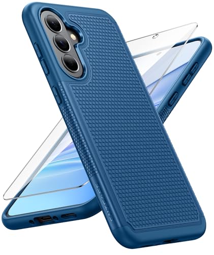 FNTCASE for Galaxy A37-5G �X�}�z�P�[�X - �R�p�O���[�h�̗����ی�g�ѓd�b�P�[�X�A14�t�B�[�g�̗��������ς݁A�X�N���[���v���e�N�^�[�t���A����~�߃}�b�g�e�N�X�`���ATPU+PC ��w�ϏՌ��J�o�[(�u���[)
