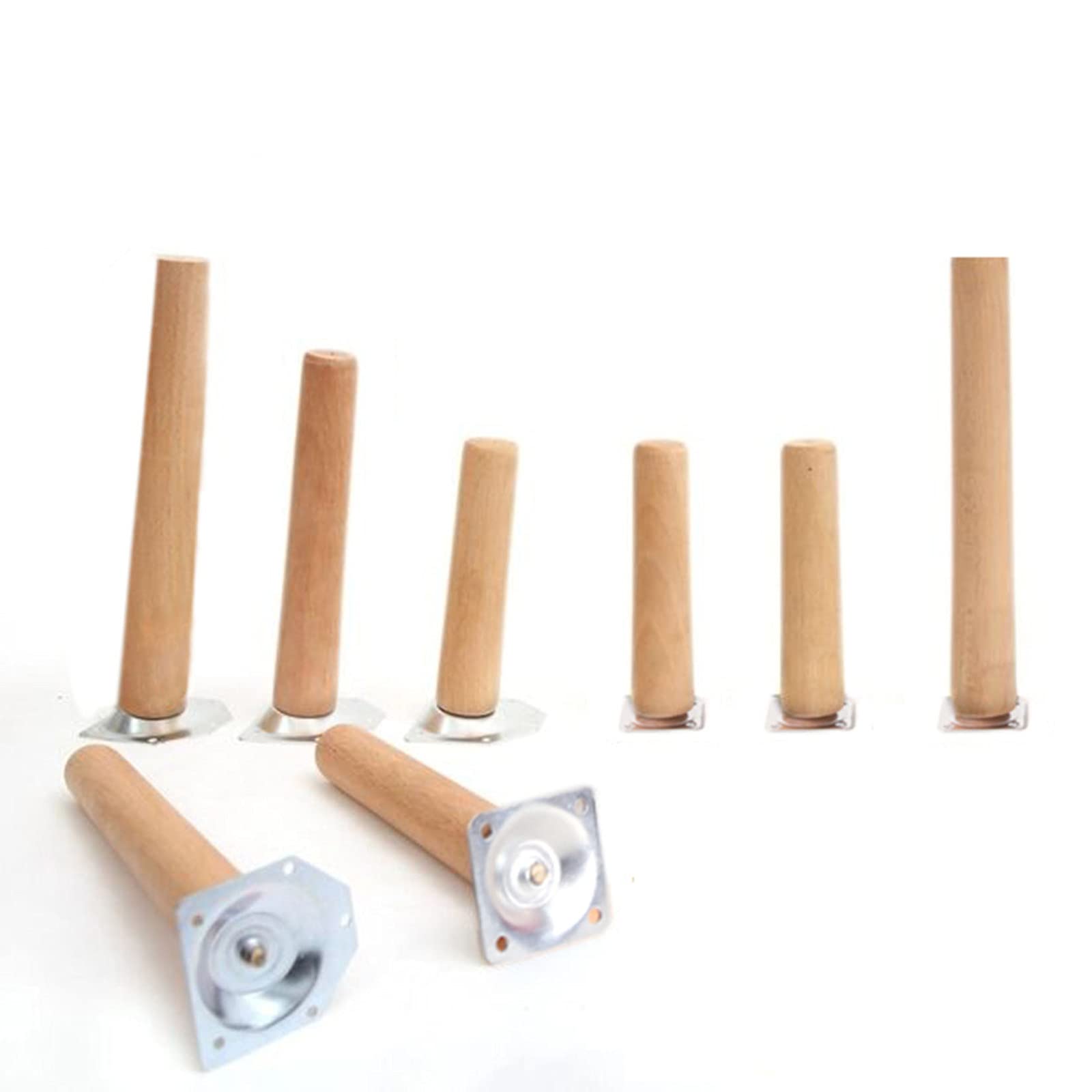 4X Patas De Muebles De Madera Maciza, cónicas Patas de Repuesto de Madera Maciza con Placa de Montaje y Tornillos, para sofá, TV, Armario, Cama, Mesa de Comedor(Size:70cm/27.6in)