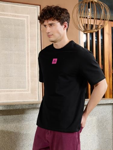 Image of WROGN Men's 100% Cotton T-Shirt | Back Graphic Print | Oversized Fit