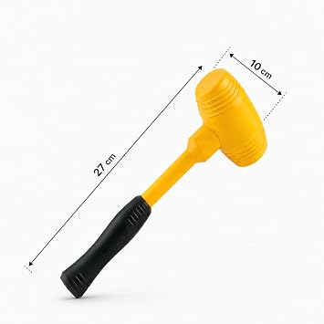 Orret Home Silikon Kaplamalı Plastik Tokmak – Darbeye Dayanıklı Lastik Tokmak, Kauçuk Çekiç, Ahşap Fayans Parke İçin Yüzey Dostu Tokmak, Ergonomik Saplı El Aleti