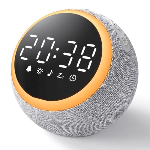 Dreamegg White Noise Machine - Sound Machine for Adults & Light Sleepers Alarm Clock & Night Light 25 Soothing Sounds 7 Wake-Up Tones Dimmable Display White Pink Brown Noise for Sleep Relaxation