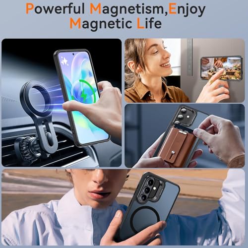 Image of DIZORO Compatible with Samsung Galaxy S26 Plus 5g Case, Compatible with Wireless Charging, with Camera Stand, Military Grade Drop Tested,Translucent Hard Back Soft Edge Back Cover (Black)
