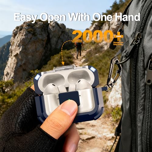 Image of RFUNGUANGO AirPods Pro 3 Case MagSafe Magnetic Automatic Lock, Blue