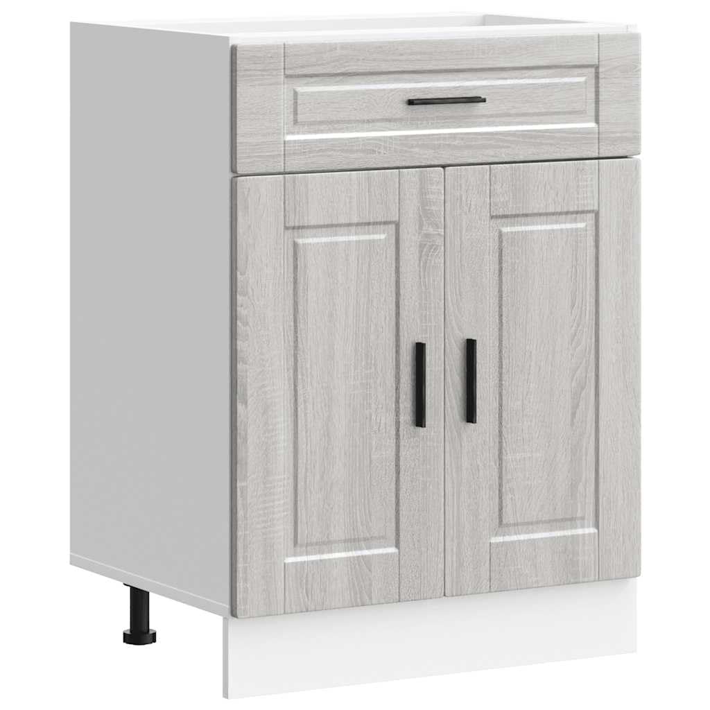 vidaXL Kitchen Base Cabinet Porto Grey Sonoma Engineered Wood, sink base cabinet, base kitchen cabinet with drawer, sink base unit