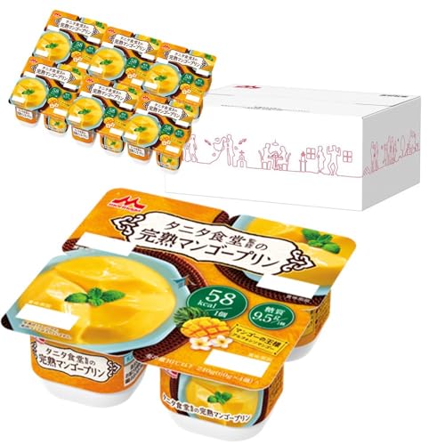 【冷蔵】タニタ食堂監修の完熟マンゴープリン4個パック×6個セット【Amazon.co.jp限定】専用箱梱包 | 森永のサムネイル