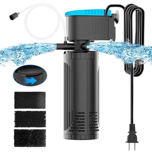 Image of AquaMiracle Water Flow Adjustable 3-Stage Aquarium Filter with Aeration