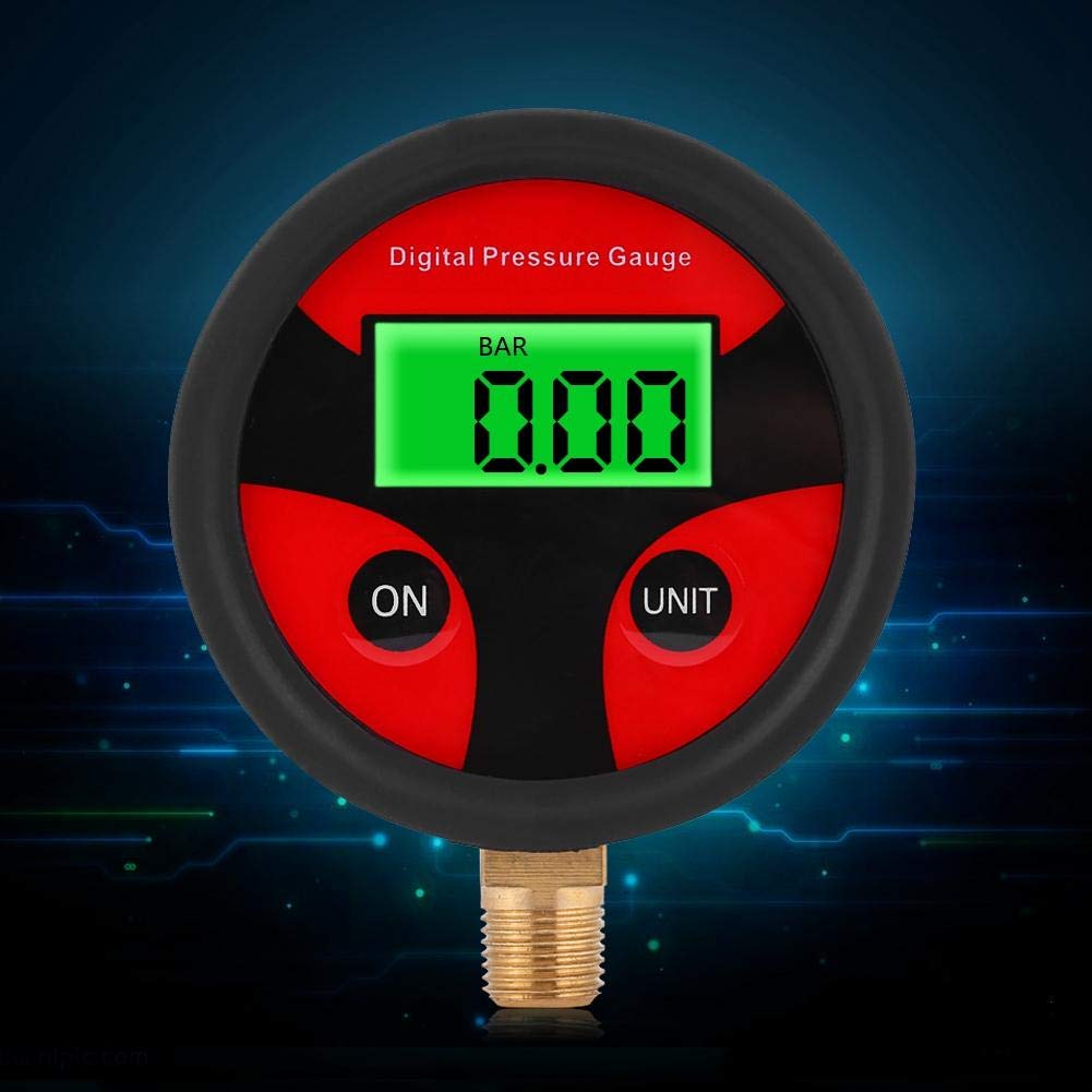 0 Manomètre de pression de pneu numérique LCD Sn 200 psi pour voiture, camion, moto, vélo
