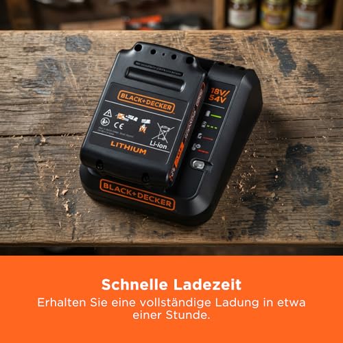 Black+Decker 18V Akku- und Ladegerät-Starter-Set, mit 2,0Ah Lithium-Ionen-Akku und 2A Schnellladegerät… – Ansicht 5