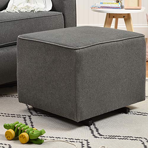 Davinci Universal Gliding Ottoman In Dark Grey, Greenguard Gold & Certipur-Us Certified #TOP2