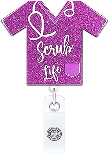 Miniatura 8 de ANDGING Guantes de goma para el café, carrete de insignia de enfermería, carretes retráctiles para enfermeras, clip de insignia, divertido