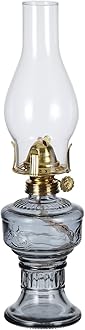 Chamber Oil Lamp 13" Classic Glass Kerosene Lamp Home Decor Lighting Vintage Oil Lamps for Indoor Use Rustic Oil Lantern for Tabletop Decor and Emergency Lighting