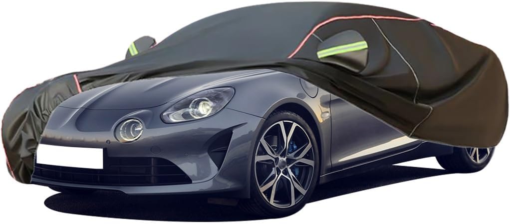 WOLWES Car Cover are Suitable for Renault Alpine A110 All-Weather Windproof, Snowproof, Rainproof, UV-Protected and Breathable All-Season Universal with Side Door Zip Oxford Cloth Car Cover (Color :
