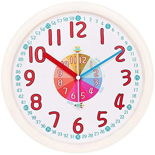 TXL Educational Kids Wall Clock, Battery Operated 12