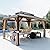 Gardenbee 12x16 FT Patio Outdoor Gazebo with Double Galvanized Steel Roof, Included Netting and Curtains, for Yard and Lawns