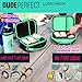 Dude Perfect Lunch Box with Rare Charms | Leak Proof Bento Box with Snap Tight Lid | Removable Inner Tray and Adjustable Divider | NOGGZ for Custom Carry-Strap | 3 Compartments | Sports Kids | Teal