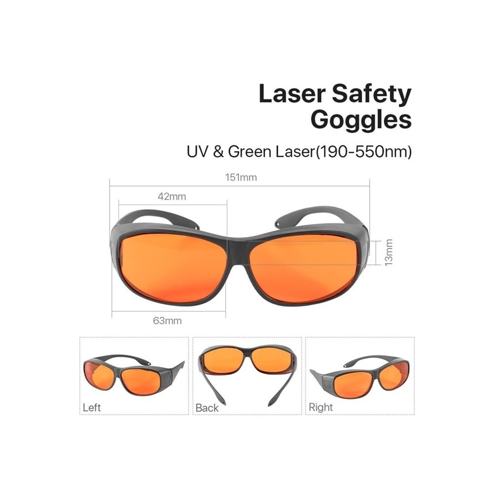 Gogle motocyklowe 190-550 Nm okulary ochronne do maszyny laserowej UV OD6+ 355 Nm 532 Nm okulary ochronne UV