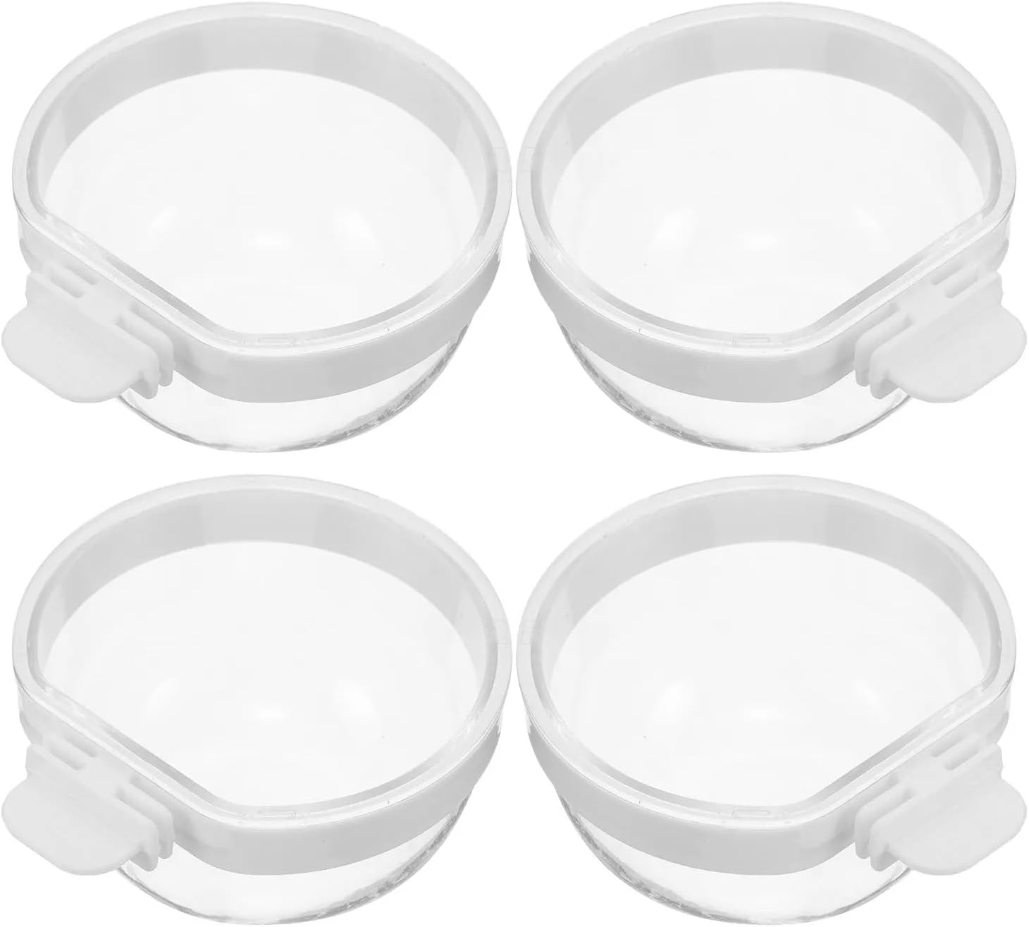 Bird Training Food Jar 12Pcs Hanging Bird Feeder Bowls Transparent Detachable Spill Proof Parrot Water Cups Small Bird Cage Feeding Bowls for Canary Finch Outdoor Use