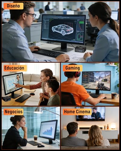 BMAX B8APro Mini PC Win 11Pro, AMD Ryzen 7 8745H (hasta 4.9GHz) 16GB RAM DDR5 512GB NVMe SSD, Mini Ordenador, Radeon 780M, 8K@60Hz Triple Pantalla/Type-C/HDMI/2.5G LAN WiFi6 BT5.2 para Oficina, Jugar - imagen 9