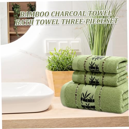 Serviette bain 140 x 71 cm et serviettes mains en lot de 3 pièces en bambou - 4