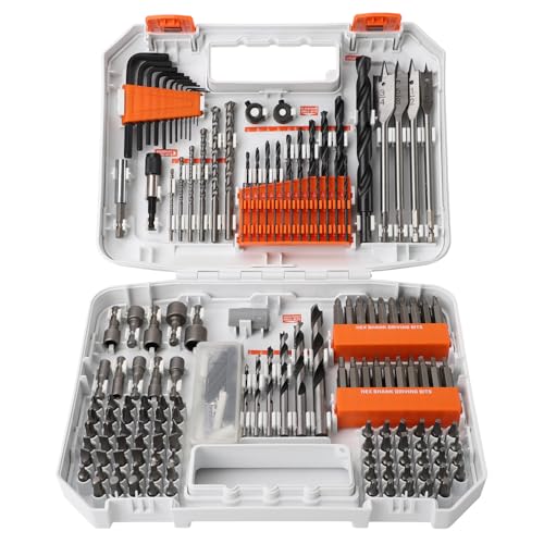 COMOWARE 200Pcs Drill Bit Set & Screwdriver Bit Kit - HSS/CR-V Multi-Purpose Bits in Transparent Storage Case, Impact Driver Accessories for DIY Projects, Home Repairs, Professional Use