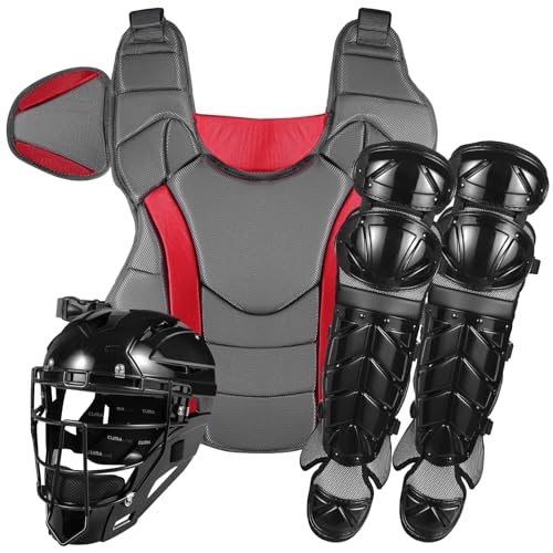 Baseball Catcher’s Gear Kit | Includes Chest Protector, Helmet, Leg