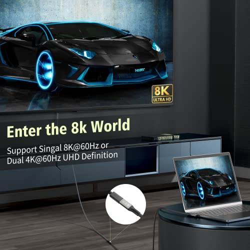 Yiwentec Usb4 8K 0.5M Cable Thunderbolt 4 Usb 4 Type-C Male Angle To Female Extension Cable Ultra Hd 8K@60Hz 100W Charging 40Gbps Data Transfer Compatible With External Ssd Egpu Usb-C Docking #TOP6