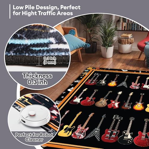 Tapete decorativo guitarra 5x7 pies diseño Rock miniatura 6