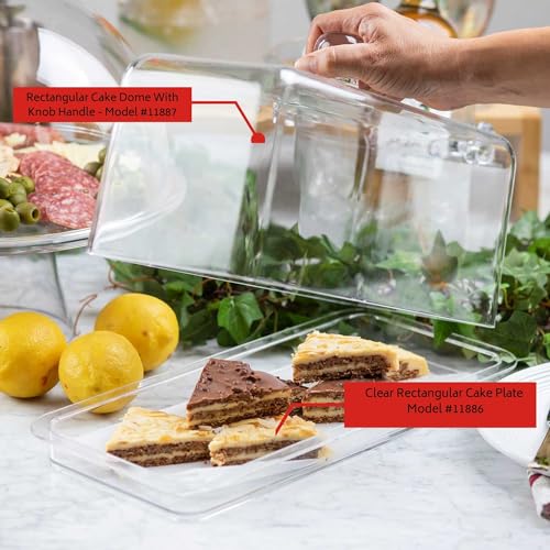 Assiette à gâteau rectangulaire transparente TableCraft anti-casse pour sublimer vos buffets - 5