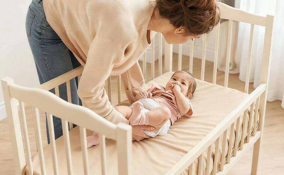 4 Pack Bassinet Sheets (19" x 33"), Compatible with Baby Delight, BabyBond and Dream On Me Skylar/Lotus/Traveler Baby Bassinet, Soft and Skin-Friendly, Mint Green and Color Rainbow - Image 6