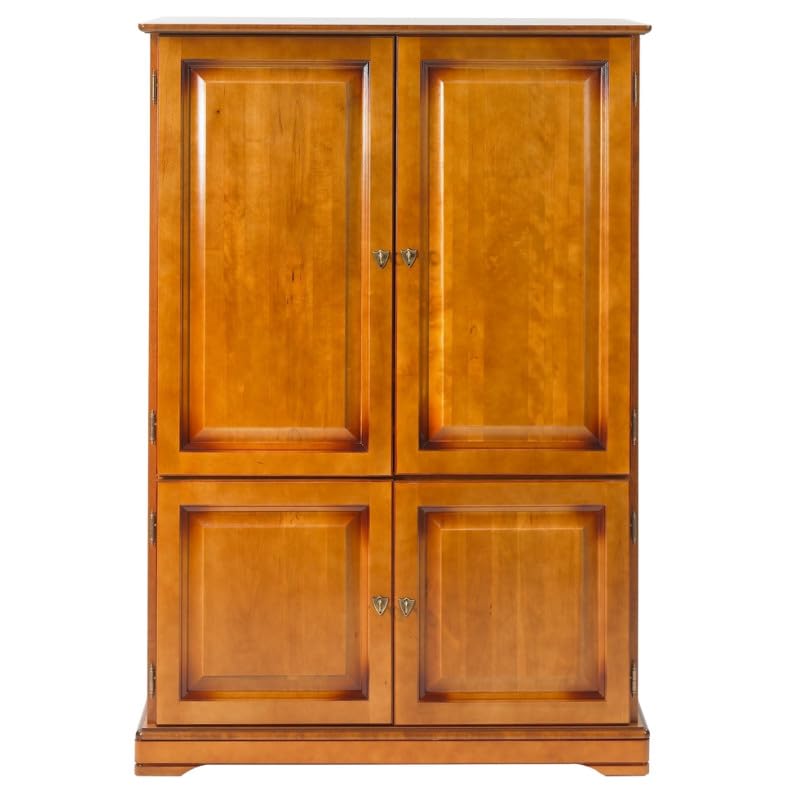 Armoire Informatique Merisier 4 Portes 7 Niches L 97 H 141 P 54 cm