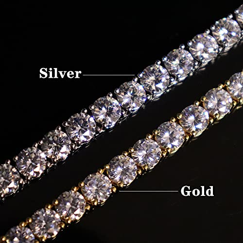 Set pulsera y cadena tenis para hombres bañada en oro miniatura 3