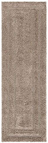 Image of (Pack of 2 Rectangular Box Shaggy Carpet for Living Room, Bedroom, High Low Design Finish Microfiber 1.8 Inch Pile High, 2x4 Feet Runner Beige|Beige Color